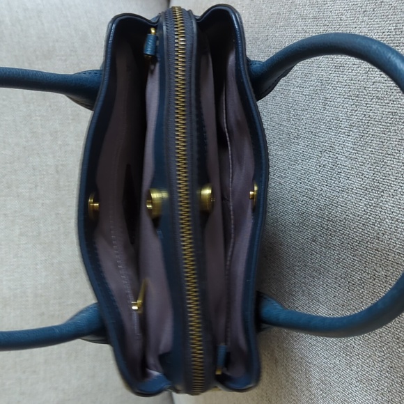 Blue Leather Fossil Satchel Handbag - Picture 6 of 7